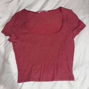 Reformation Pink Cropped “Bardot” top - size S